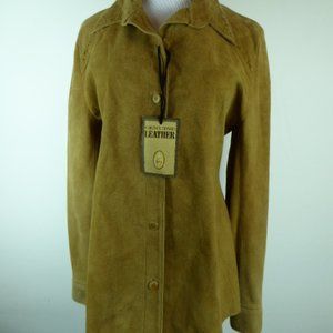 MONTEVIDEO SUEDE whip stiched SHIRT jacket M